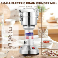 1 x RAW Customer Returns Moongiantgo Electric Cereal Mill 150g Grain and Spice Grinder Stainless Steel, 950W 28000RPM Commercial Motor 30s High Speed Superfine Grinding, for Cereal Herb Spice Nut - RRP €64.45