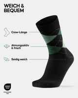 1 x RAW Customer Returns DANISH ENDURANCE 6 pairs of soft socks multicoloured 3x black, 3x argyle green 43-47 - RRP €32.8