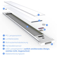 1 x RAW Customer Returns wobsion Under-unit kitchen light LED white with non-contact sensor, LED strip 42 cm x 2 pieces lighting kitchen dimmable 6000 K, ultra thin kitchen light under-unit LED for wardrobe, cupboard lighting - RRP €30.24