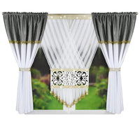 1 x RAW Customer Returns Flying Curtains Unique Curtain Set Decorative Curtain Set for Living Room Bedroom Window Curtains with Curtains Sheer Curtains Modern Home Decoration L478C 160cm Light Grey - RRP €34.79