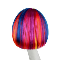 1 x RAW Customer Returns Bob wig carnival rainbow approx. 30cm for women and women, smooth colorful short hair wig for short hair Halloween Vika or Christmas theme party - RRP €16.13