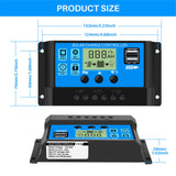 1 x RAW Customer Returns Thlevel 30A 12V 24V Solar Charge Controller Solar Charger Controller Solar Panel Battery Intelligent Solar Controller PWM with 5V Dual USB Port LCD Display for Lead Acid Batteries - RRP €18.68