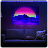 1 x Brand New Roninkier Tapestry Moon Blacklight Forest Fluorescence - Tapestry Psychedelic Aesthetic Uv Reactive Wall Cloth Hippie Decoration Nature Tapestry Cloth Bedroom Wall Decoration 150x130cm - RRP €24.99