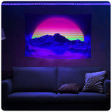 5 x Brand New Roninkier Tapestry Moon Blacklight Forest Fluorescence - Tapestry Psychedelic Aesthetic Uv Reactive Wall Cloth Hippie Decoration Nature Tapestry Cloth Bedroom Wall Decoration 150x100cm - RRP €114.95