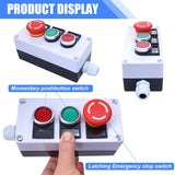 1 x RAW Customer Returns Taiss emergency switch red green button, red mushroom locking push button switch 440V 10A 1NC 1NO push button station box HZ-11ZS-GR - RRP €20.16