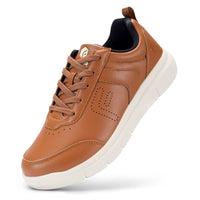 1 x RAW Customer Returns FitVille Extra Wide Casual Shoes Men Super Soft Leather Sneakers Athletic Formal Classic Sneakers Business Casual Sports Shoes Eco-Friendly Breathable Walking Shoes Brown 44 EU Wide - RRP €75.99