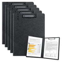 1 x RAW Customer Returns URbantin A4 clipboard, 5 pieces A4 foldable clipboards with two clips, document organizer, A4 clipboards for business, office, school or restaurant black  - RRP €24.99