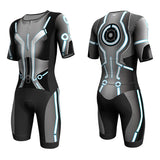 1 x RAW Customer Returns Lo.gas Men s Trisuit Short Sleeve Triathlon Suit for Ironman Races and Triathlon Competitions - High Quality Triathlon Suit for Men, Blue L - RRP €65.99