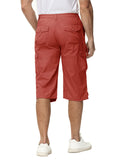 1 x RAW Customer Returns TACVASEN Leisure Trousers Men s 3 4 Casual Shorts Short Capri Pants Comfortable Cargo Pants Short Work Pants 34, Red  - RRP €39.31