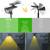 1 x RAW Customer Returns Biling Solar Spotlights Outdoor, 28 LED Solar Garden Lights Outdoor Adjustable 2-in-1 IP67 Waterproof, Solar Powered Wall Lights Landscape Spots Outdoor for Walkway Patio Warm White Pack of 4 - RRP €50.4