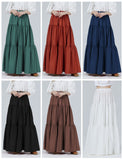 1 x RAW Customer Returns BEAUTELICATE Medieval Cotton Long Skirt Petticoat Pleated Skirt Elastic Waist Victorian Bohemian Costume Gypsy Skirts - RRP €32.39