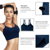 1 x RAW Customer Returns HBselect Sports Bra Women s Bustier Padded Sportswear Crop Top with Back Strap Design and Medium Support Without Wire Breathable Jogging Yoga Jumping Fitness - RRP €22.13