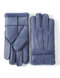 1 x Brand New YISEVEN Women s Winter Lambskin Shearling Leather Gloves Wool Lined Fur Cuffs Sherpa Merino Thick Soft Warm Fur Lining for Cold Weather Driving Gifts, Mercerized Blue L - RRP €32.26