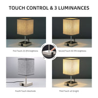 1 x RAW Customer Returns ShuBel bedside lamp touch dimmable set of 2, LED table lamp vintage, with 2 USB quick charging ports 2 dimmable light bulbs, energy saving, eye protection for bedroom, living room, office - RRP €50.41