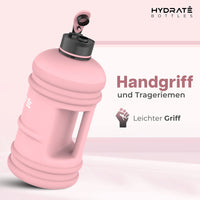 12 x Brand New HYDRATE XL - BPA Free Gym Water Bottle with Snap Cap - Leak Proof - Matte Pink - Bottle with Extra Strong Material - 2.2 Liter - RRP €202.32