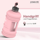 1 x RAW Customer Returns HYDRATE 2.2 Liter Sports Water Bottle - Durable and Extra Strong - BPA Free - Ideal for Gym, Diet, Bodybuilding, Outdoor Sports, Hiking and Office - Large Water Bottle Matte Pink  - RRP €24.99