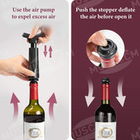 4 x RAW Customer Returns MUSCCCM Silicone Wine Stopper with 1 Wine Pump 6 Vacuum Bottle Stopper and 1 Pourer 1 Tin Foil Knife for Wine, Champagne Family and Friends Best Gift - RRP €71.96