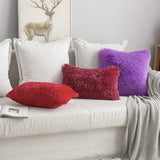 1 x RAW Customer Returns MIULEE Set of 2 Cushion Covers Artificial Fur Sofa Cushion Decorative Decorative Cushion Cuddly Cushion Plush Cushion Cuddly Couch Cushion Super Soft Cushion Fluffy Cushion Cover for Sofa 45 x 45 cm Purple - RRP €17.49