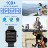 1 x RAW Customer Returns Smartwatch men women with telephone function, 1.91 fitness watch women, 100 sports modes IP68 waterproof sports watch, smart watch with heart rate, pedometer, SpO2, sleep monitor, watches for iOS Android - RRP €30.3