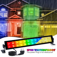 1 x RAW Customer Returns VAYALT RGB LED spotlight, 2 pieces 48W RGB wallwasher light with Bluetooth APP control and dimmable LED bar, IP66 waterproof party lights for DJ disco garden Halloween warm white cold light  - RRP €55.45