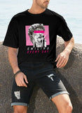 1 x Brand New Elegancity Black T-Shirt Pink Men s Summer Crew Neck T-Shirt Short Sleeve Men s T-Shirt L - RRP €23.17