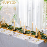 1 x RAW Customer Returns NUPTIO Candlestick Glass Glass Cylinder for Candles 6 Pieces Metal Candle Holder Taper Candles Black 30cm Large Bottomless Cylinder Candles Lantern Wedding Table Centerpiece Dining Room Decoration - RRP €56.18