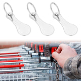 4 x Brand New Trolley Tokens, Stainless Steel Shopping Cart, 3 Pieces Removable Shopping Cart Token, Trolley Token Keychain, Frees Carts, with 3 Buckle, Metal Shopping Cart Token Key Ring for All Shopping Carts - RRP €76.8