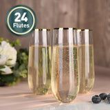 3 x Brand New hotder 24 pieces plastic champagne flutes, 250ML champagne glasses, champagne flutes, champagne glasses made of plastic, stemless champagne flute for birthday party wedding - RRP €65.97