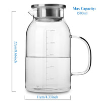 1 x RAW Customer Returns Intirilife 1.8l Pitcher with Filter in CLARO - Borosilicate Glass Pitcher with Handle and Removable Filter and Lid Suitable for Hot and Cold Drinks - Water Pitcher Iced Tea Pitcher - RRP €20.16