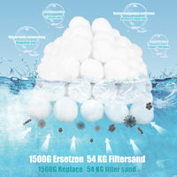 1 x RAW Customer Returns VAZILLIO filter balls 1500g pool filter balls replace 54kg filter sand for sand filter systems, swimming pool, filter pump, aquarium sand filter - RRP €26.99