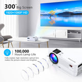 1 x RAW Customer Returns 4k Movie Projector, Native 1080P Full HD with 5G WiFi and Two-Way Bluetooth, 12000 Lumens, for Outdoor, 300 Display Home Theater, Compatible with iOS Android PC XBox PS4 TV Stick HDMI USB  - RRP €139.13