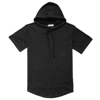 1 x RAW Customer Returns Dubinik Short Sleeved Sweatshirt Men s Hooded Sweatshirt Short Sleeves Summer Cotton Lightweight Cotton Hooded Sweatshirt for Men - RRP €30.24