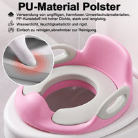 1 x RAW Customer Returns LZQ Children s toilet seat toilet attachment, toilet attachment for children 1-8 years, toilet trainer with anti-slip padding, handle, backrest and splash guard pink  - RRP €21.17