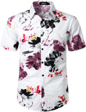 1 x RAW Customer Returns JOGAL Men s Hawaiian Shirt with Short Sleeves, Regular Fit, Summer Leisure, White Red, L - RRP €24.0