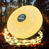 1 x RAW Customer Returns MoKo Camping String Lights Roll Up, 3-in-1 Portable Rechargeable LED String Lights with 8 Lighting Modes, Waterproof Camping Lamp Flashlight for Tent Camping Yard Decoration 10M  - RRP €37.85