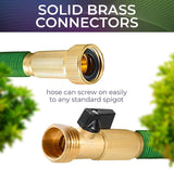 1 x RAW Customer Returns 15 M 50 ft Extendable Garden Hose, 3 4 3450D Woven Brass Connections, Kink-Free, 8-Function Water Hose Green  - RRP €20.64