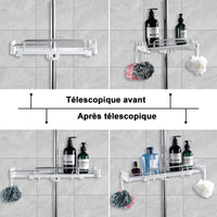 4 x Brand New seOSTO Expandable Shower Shelf No Drilling, Shower Organizer Premium Shower Holder, Kitchen Storage Accessory for Towels, Cups, Shower Gel White  - RRP €103.96