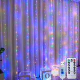 4 x RAW Customer Returns LED curtain light, 3 m x 3 m LED fairy lights curtain, 8 modes curtain lights string light, 300 LED USB light curtain, LED fairy lights curtain with remote control timer, light curtain - RRP €55.96