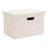 8 x Brand New Wintao storage box with lid, foldable storage boxes, beige, large 44 x 31 x 29 cm, 1 piece - RRP €163.2