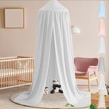 1 x RAW Customer Returns BEARTOP canopy children s room in 6 colors without drilling Cotton with sturdy ring Ring is inserted into fabric Hem length approx. 270cm For children s rooms, playrooms and much more. White - RRP €38.3