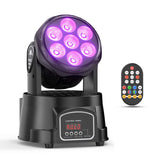 1 x RAW Customer Returns 70W Moving Head Wash Mini Stage Light dmx512 RGBW LED Spot DJ Party Light with Remote Control Suitable for Disco, Bar, Club, Wedding - RRP €80.66