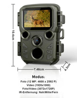 1 x RAW Customer Returns ZIMOCE Mini Wildlife Camera 12MP, 1080P Wildlife Camera with Motion Detector Night Vision, 18m Infrared Wildlife Camera, 850nm IR LEDs Hunting Camera, IP66, for Wildlife Observation - RRP €45.99