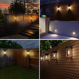 1 x RAW Customer Returns Woolmug Solar Lamps for Outdoors 4 Pack Warm White Solar Wall Light Outdoor Solar Lights Garden Solar LED Solar Lamp Solar Lights Outdoor Light Lighting for Fence Wall Balcony Garage Veranda Balcony - RRP €31.75