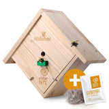 1 x RAW Customer Returns wildtier herz I Bumblebee hotel for hanging - including bumblebee attractant nesting material, nesting aid for bumblebees made of weatherproof solid wood, bumblebee house, insect hotel for the garden - RRP €23.71