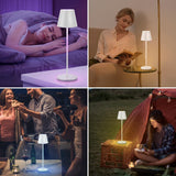 1 x RAW Customer Returns GGNOO Wireless Table Lamp Made of Metal LED Table Lamp Wireless Dimmable 8 Colors LED Table Lamp IP54 Waterproof with USB Charging Station for Outdoor Bar Restaurant Table Decoration White  - RRP €47.39