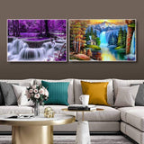 10 x RAW Customer Returns Diamond Painting Diamond Pictures Adults 5d Landscape Full Set Daiments Diy Painting Rhinestone Dimontpainting Diamontpating Complete Beginner Art Embroidery 30x40 6pcs Colorful Waterfall Nature - RRP €221.8