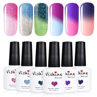 24 x Brand New Vishine Semi Permanent Gel Nail Polish Chameleon Color Changing for UV or LED Lamps 6 Colors Semi Permanent Manicure Kit Soak Off - RRP €359.76