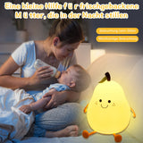 1 x RAW Customer Returns Night light for children, Kawaii pear-shaped night light for babies, silicone nursing light bedside lamp dimmable touch for girls, color changing sleeping light children s room decoration birthday gift pear shape  - RRP €18.14