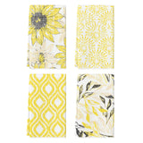 1 x RAW Customer Returns Artoid Fashion Yellow Flowers Leaves Boho Kitchen Towels Tea Towels, 42x65 cm Seasonal Decoration Towels Set of 4 - RRP €18.14