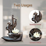 2 x RAW Customer Returns XUDREZ Lotus Incense Stick Holder, Ceramic Home Decoration Incense Stick Holder with 20pcs Backflow Incense Cones 30pcs Incense Sticks, Backflow Incense Burner Incense Sticks Backflow - RRP €43.98